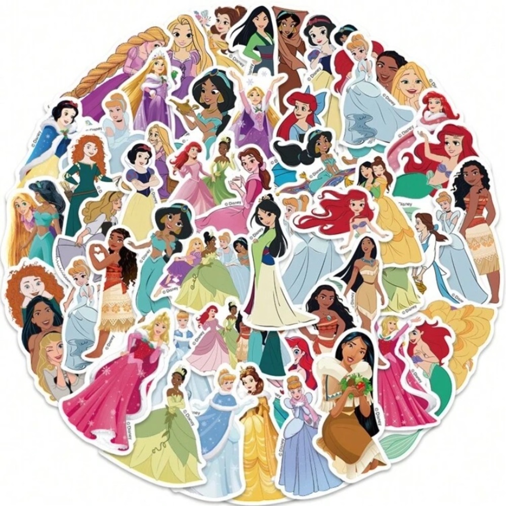 50 Pack Disney Princess Vinyl Stickers